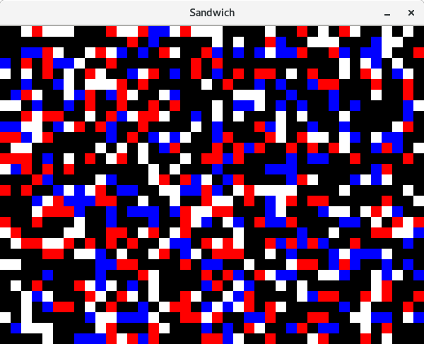 Game of life, initial configuration.