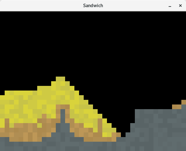 Physics Simulator, all heavy sand is now under the fine sand.