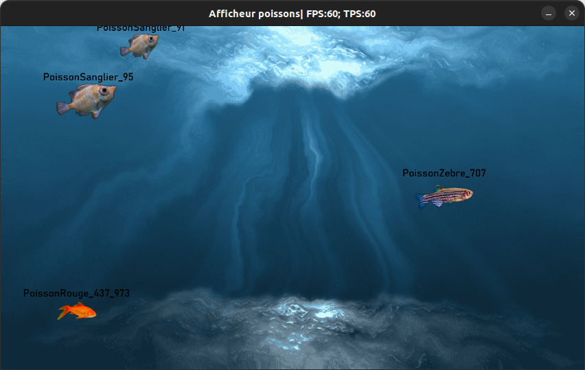 Fiew connected fishes are displayed.