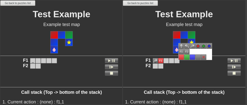 Main screen, robot program edition by user.